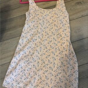American Eagle Light Pink Slip Dress with Lilac Floral Print